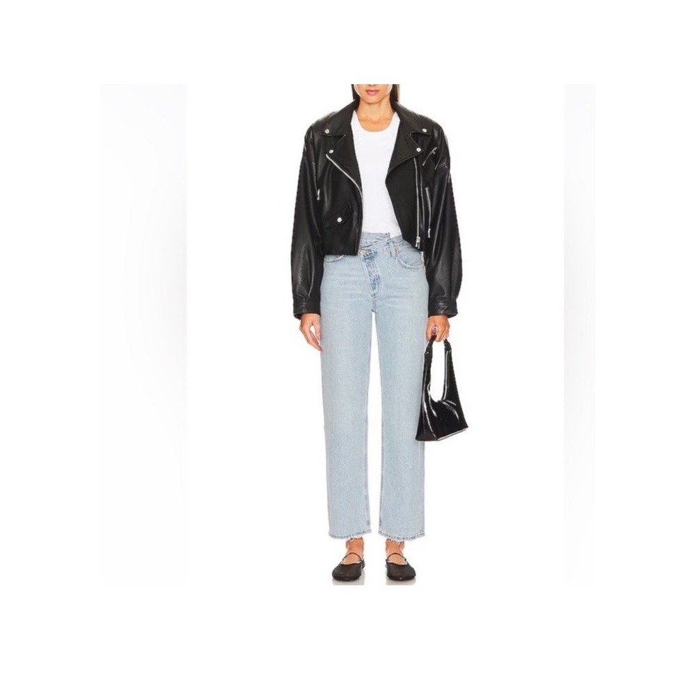 Agolde Light Wash High-Rise Cropped Straight Jeans